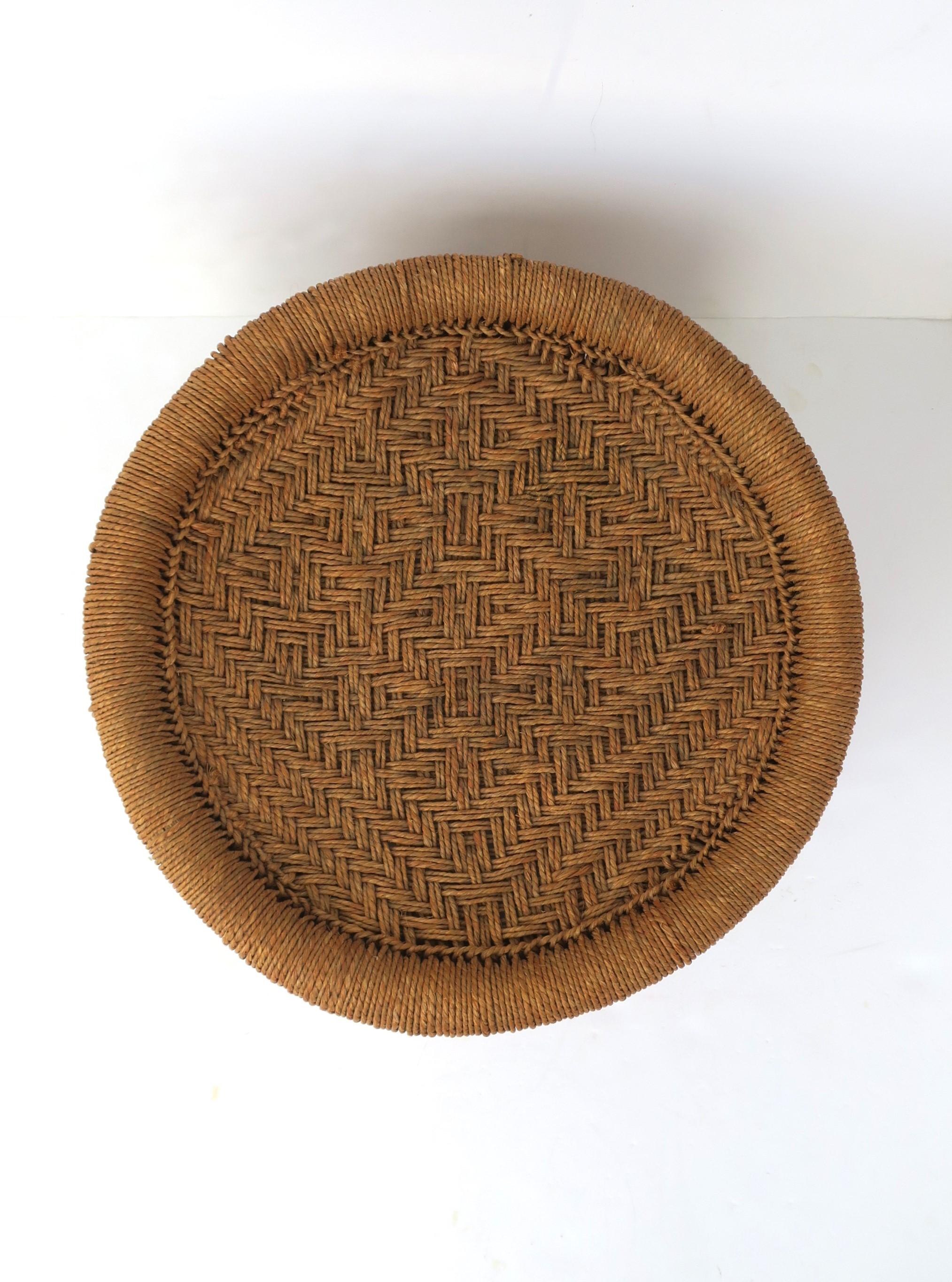 Wicker Rope Pedestal Stool or Drinks Table  For Sale 2