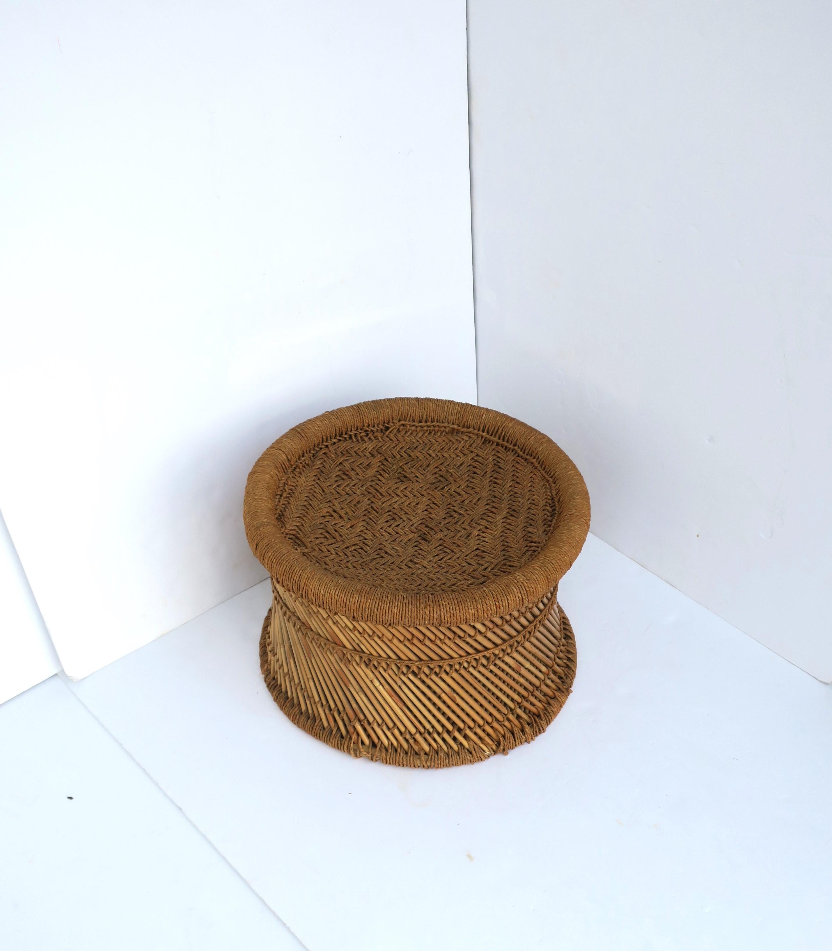 Wicker Rope Pedestal Stool or Drinks Table  For Sale 3