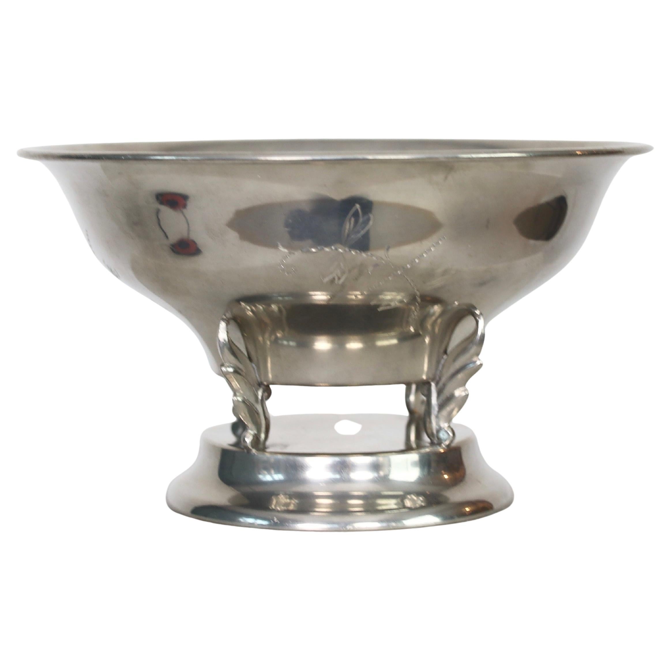 Pedestal Swedish Grace Pewter Bowl by Svenkst Tenn, 1930s, Sweden