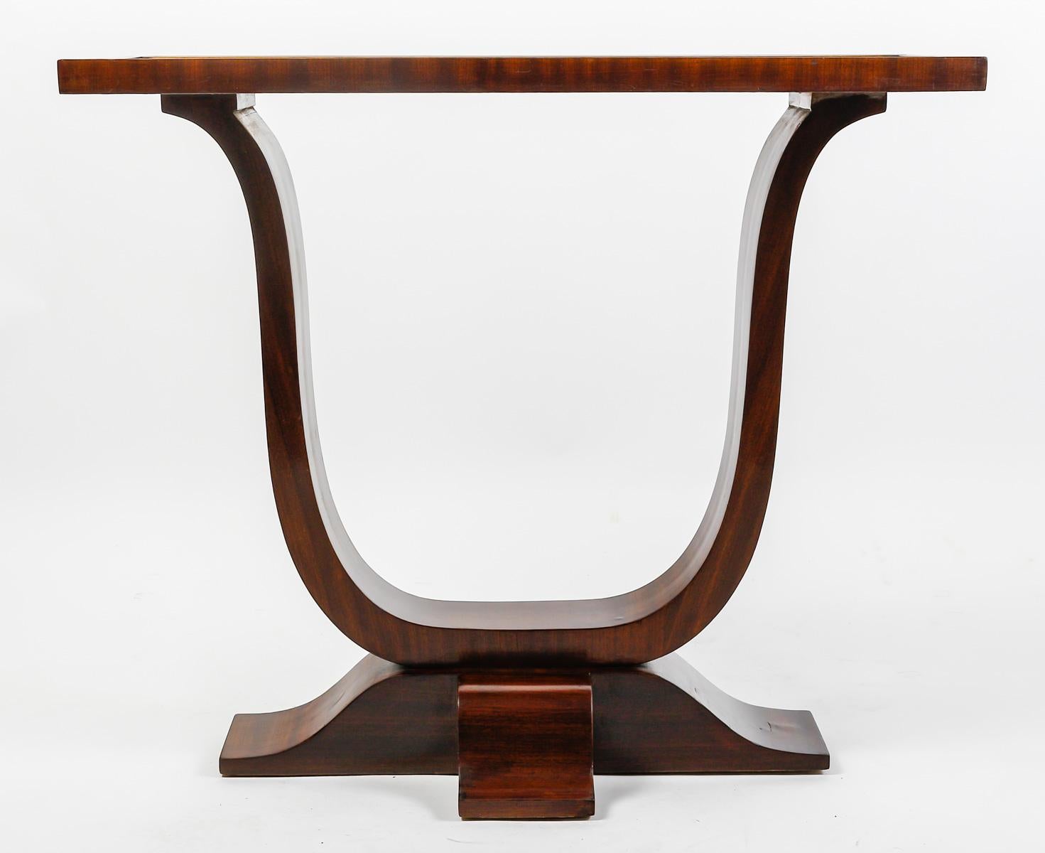 Glass Pedestal table, Art Deco period, circa 1930.