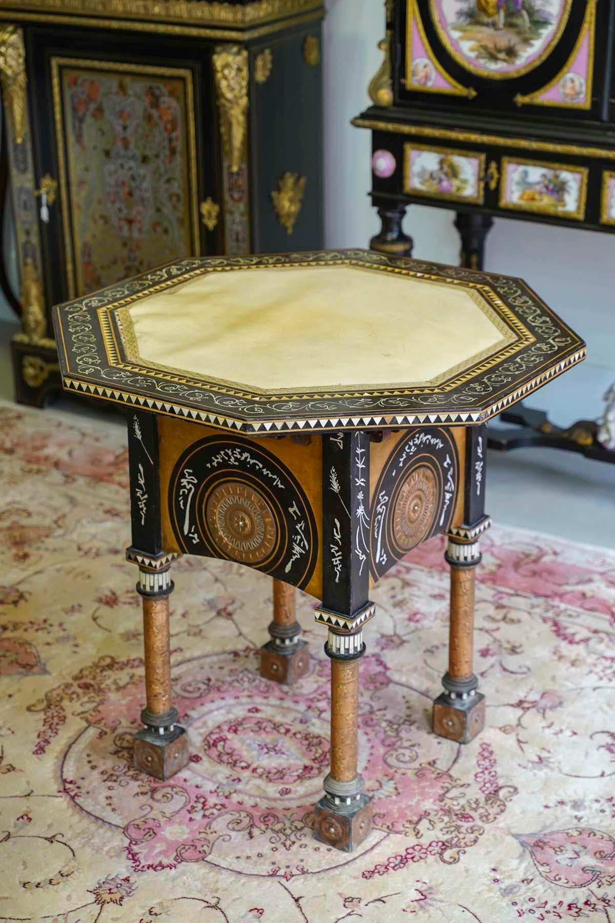 Copper Pedestal Table by Carlo Bugatti, 19th Century