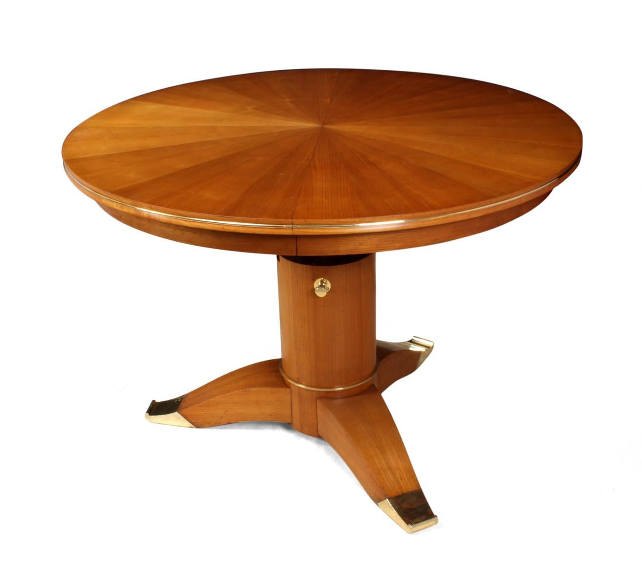 French Pedestal Table by Jules Leleu For Sale