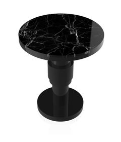 Pedestal Table, End of Sofa, Contemporary Design in Ceramic and Marble