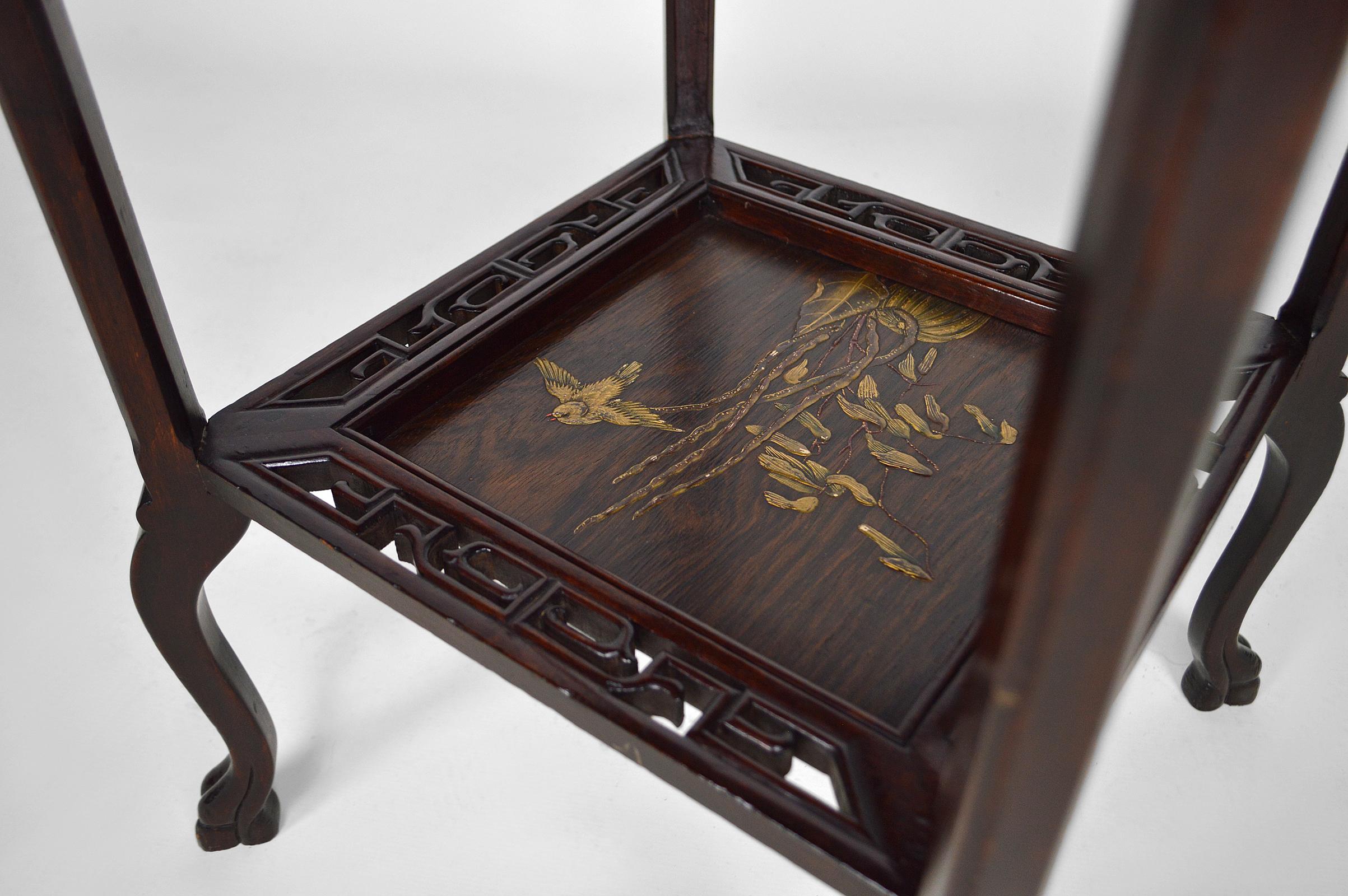 Pedestal Table in Carved Wood and Lacquered Panels, Japonisme France, circa 1880 For Sale 10