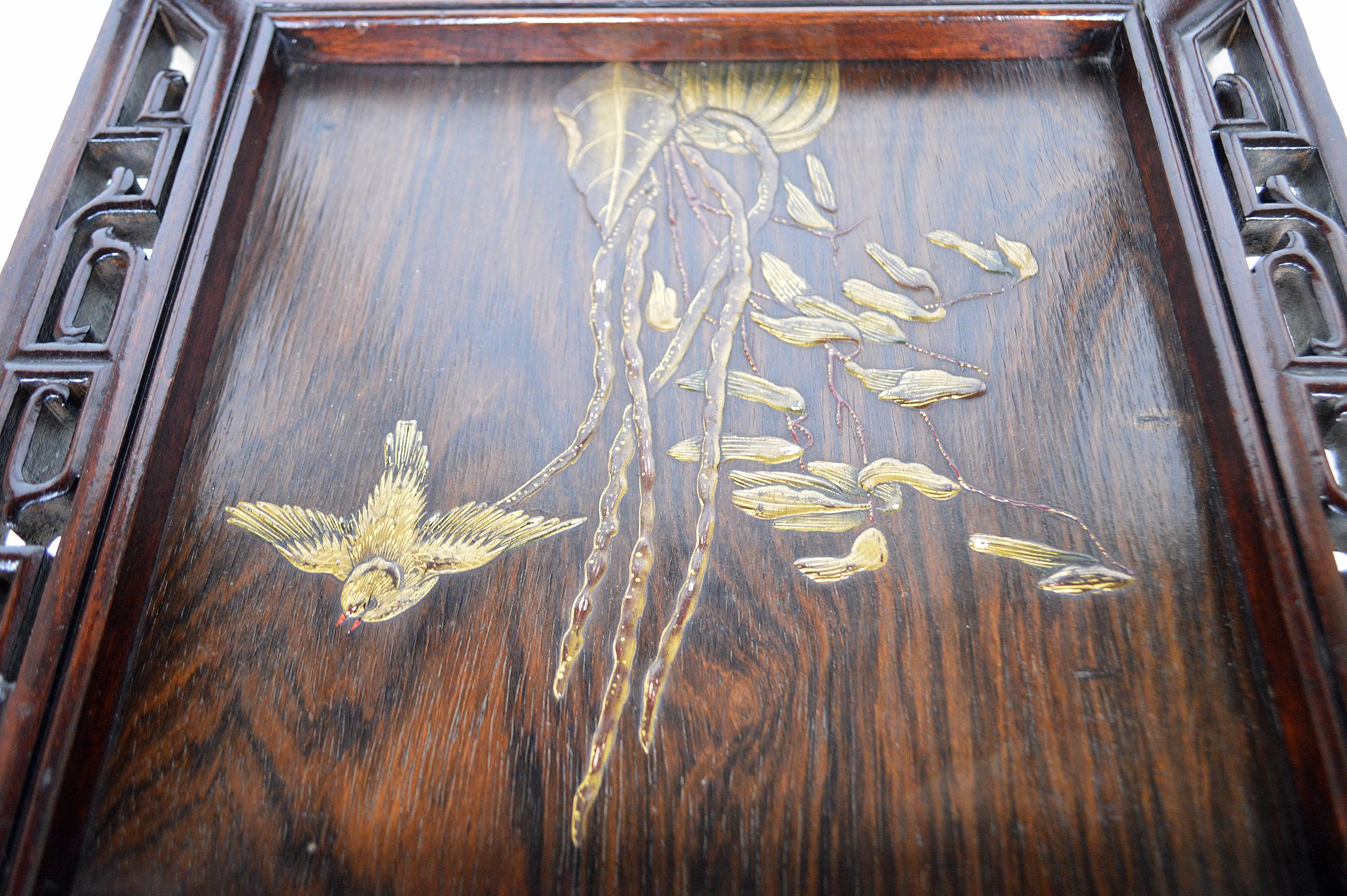 Pedestal Table in Carved Wood and Lacquered Panels, Japonisme France, circa 1880 For Sale 13