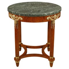 Antique Pedestal Table in Maple Veneer from the Charles X Period