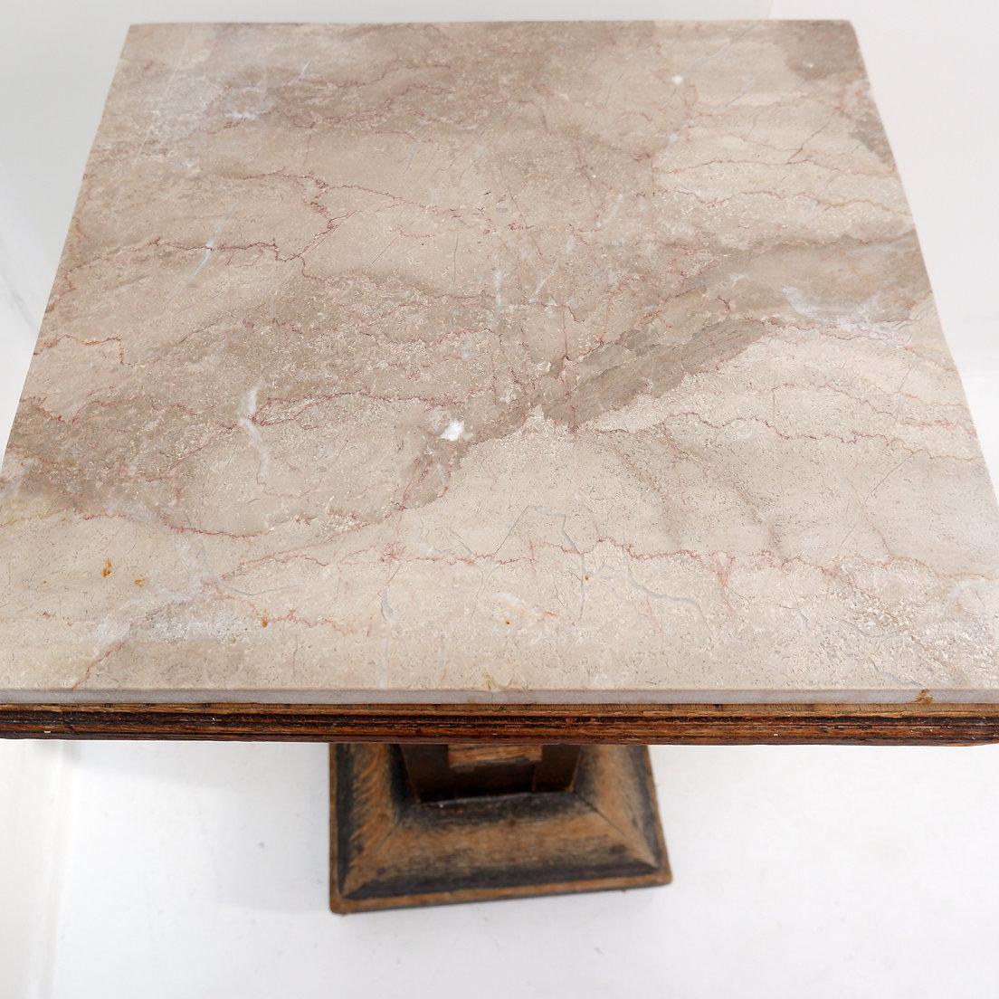 Guéridon en bois et marbre en vente 5