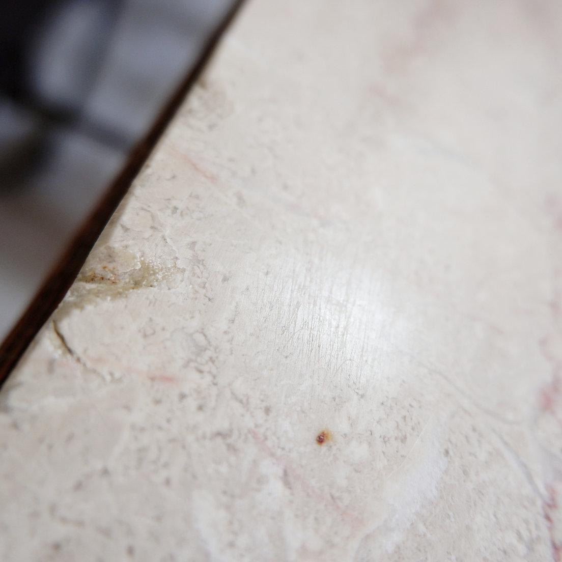 Guéridon en bois et marbre en vente 4