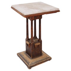 Pedestal Table in wood and marble