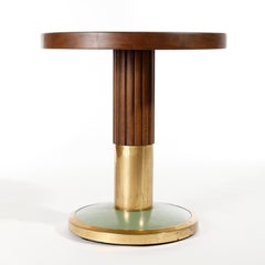 Pedestal Table, Marble Brass Wood Turquoise, Thonet, Austria, Jugendstil, 1910