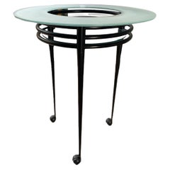 Pedestal Table on Wheels by Pascal