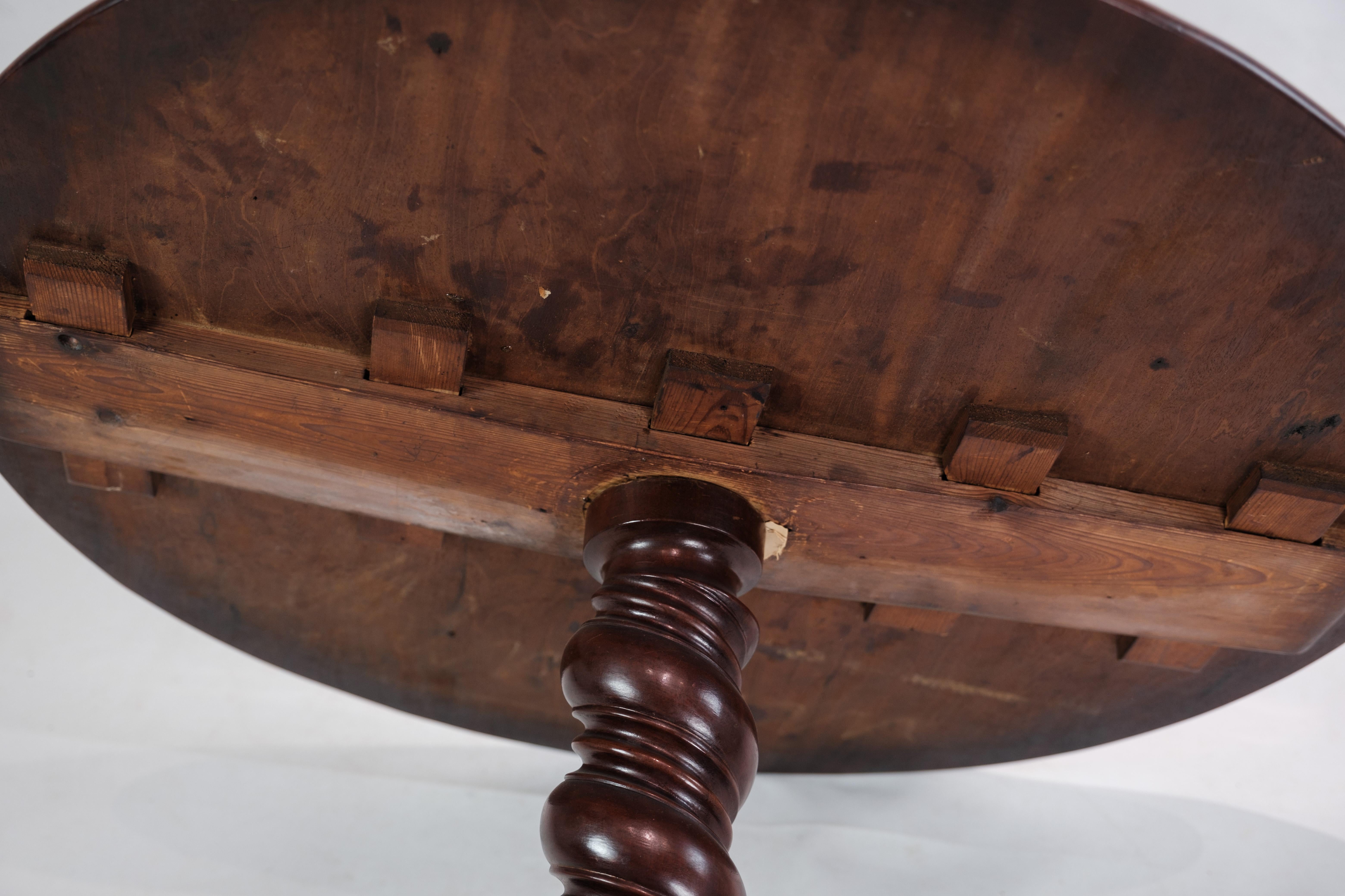 Pedestal Table/Side Table Originating From Denmark Made In Mahogany From 1860s For Sale 6