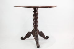 Tavolo con piedistallo/tavolino originario della Danimarca in mogano del 1860
