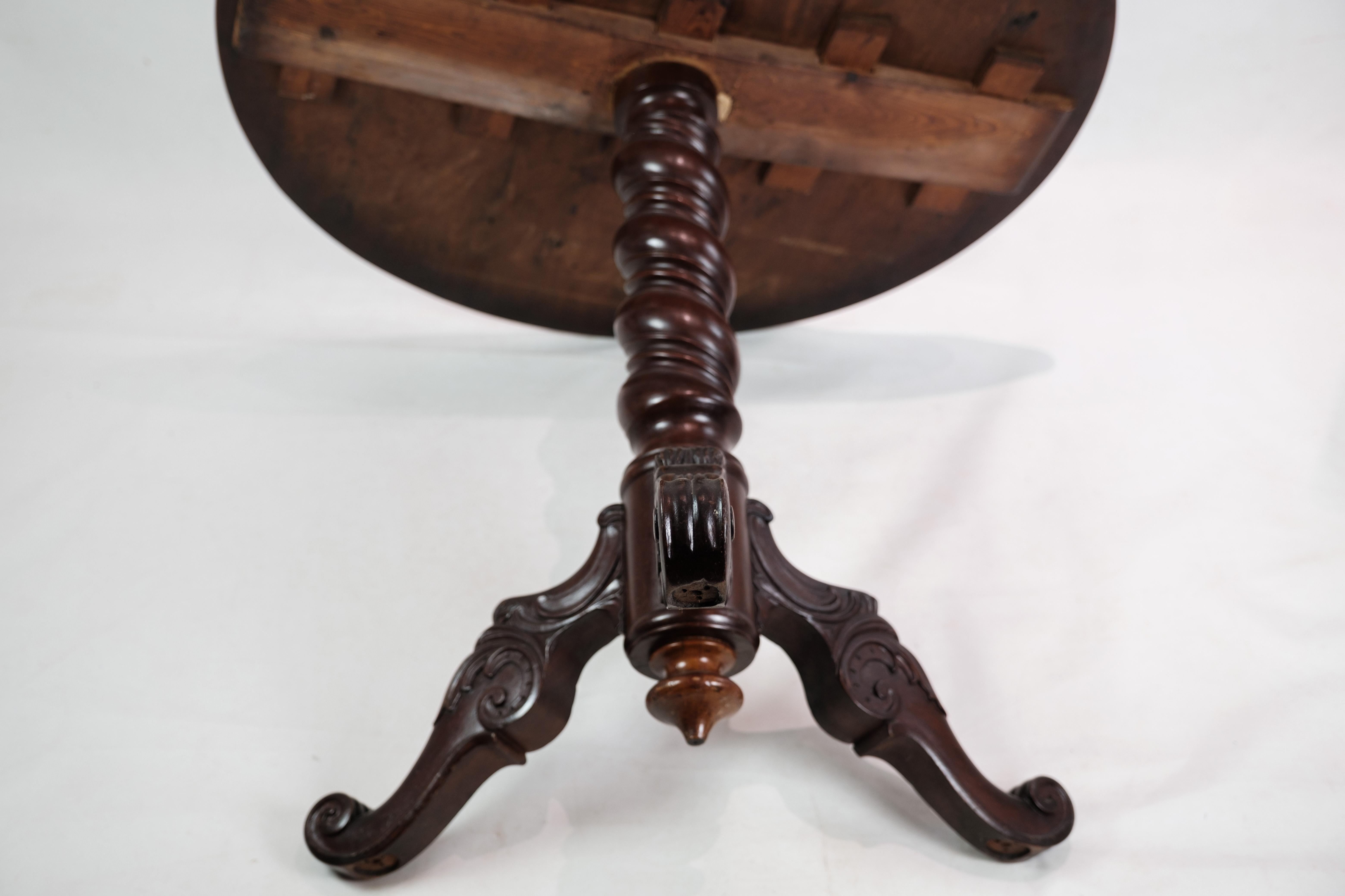 Renaissance Pedestal Table/Side Table Originating From Denmark Made In Mahogany From 1860s For Sale