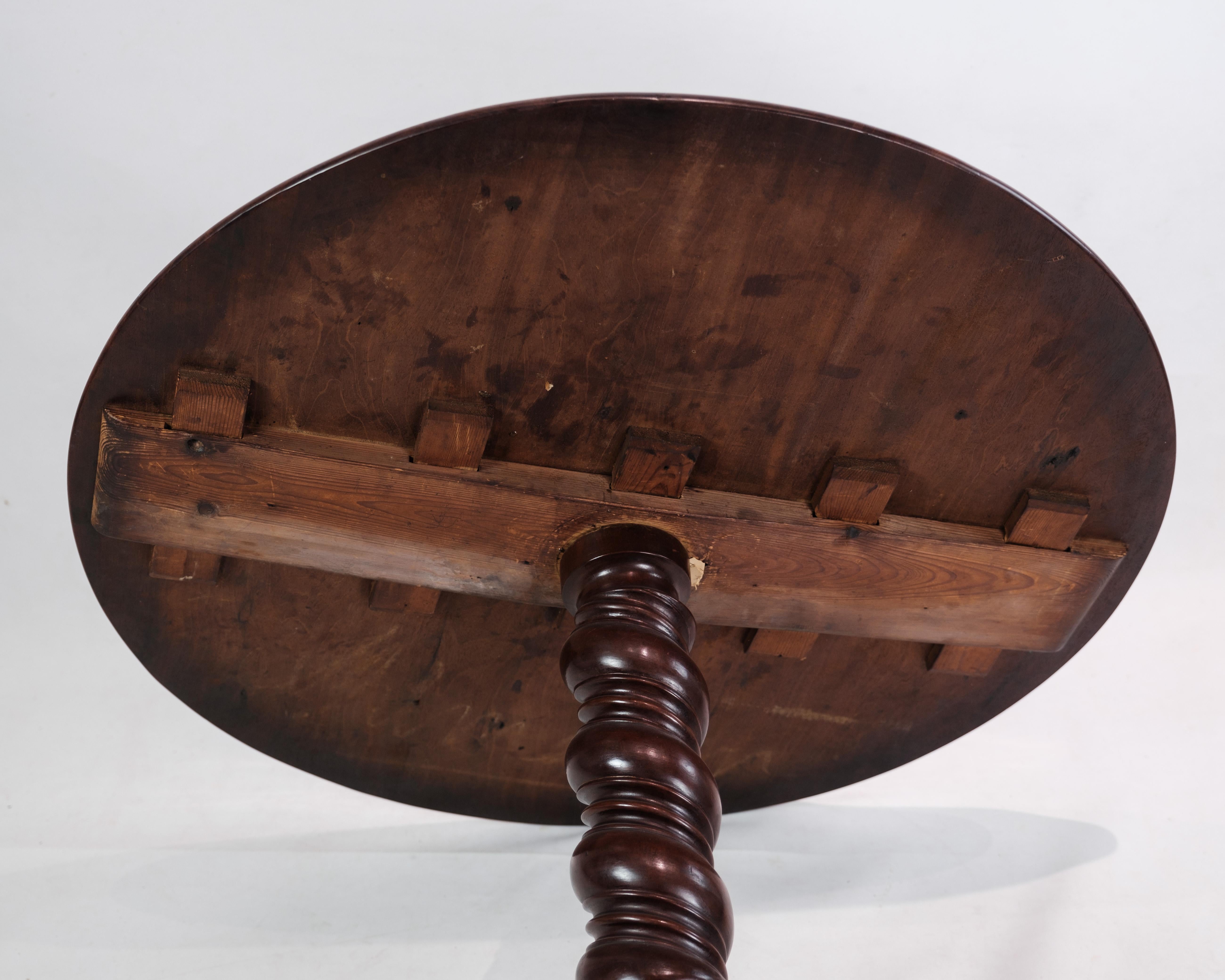 Danish Pedestal Table/Side Table Originating From Denmark Made In Mahogany From 1860s For Sale