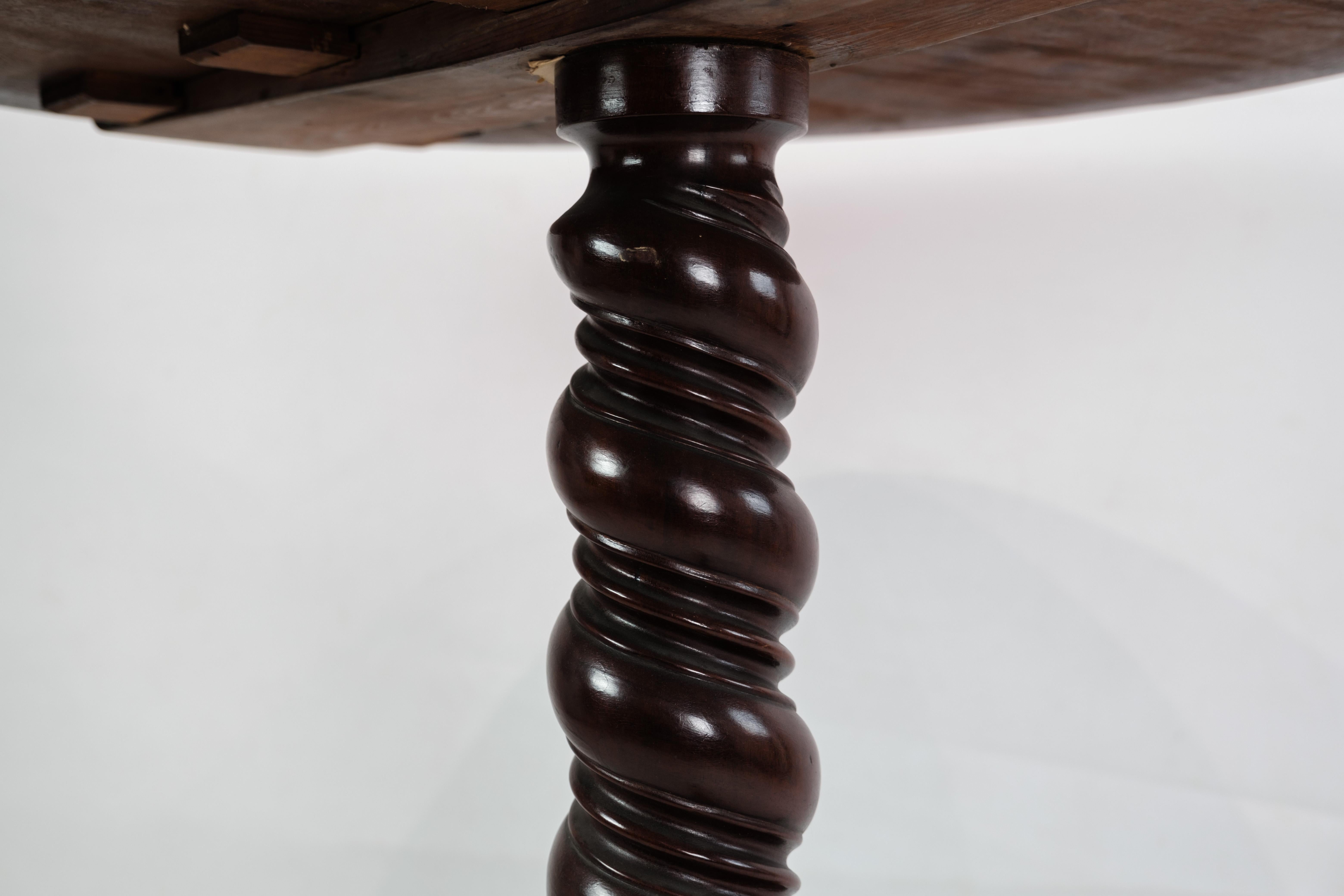 The Pedestal Table/Side Table originaire du Danemark en acajou des années 1860 Bon état - En vente à Lejre, DK