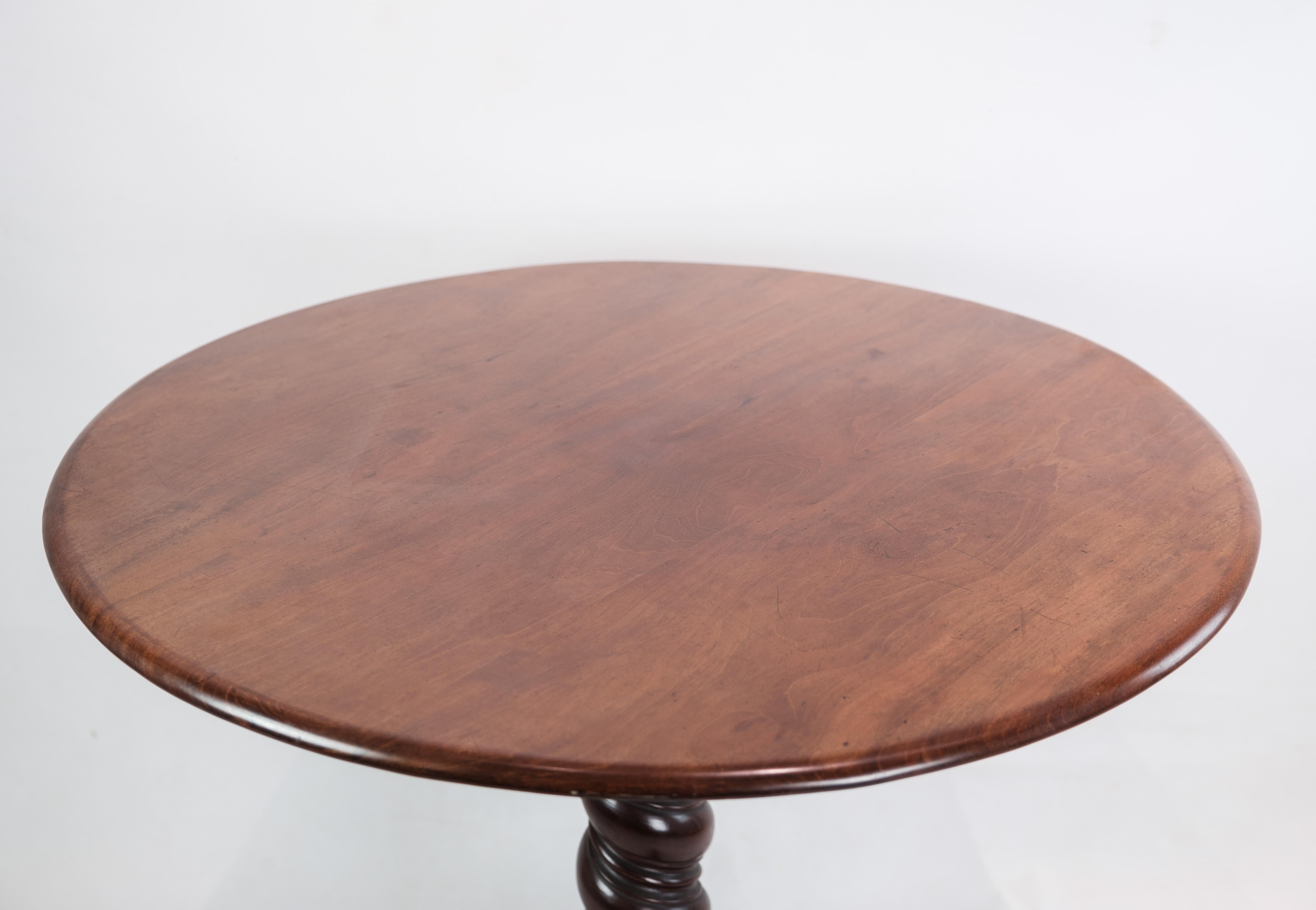 Pedestal Table/Side Table Originating From Denmark Made In Mahogany From 1860s For Sale 1