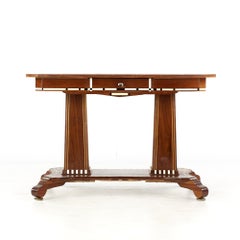 Inlaid Art Deco Pedestal Console Table