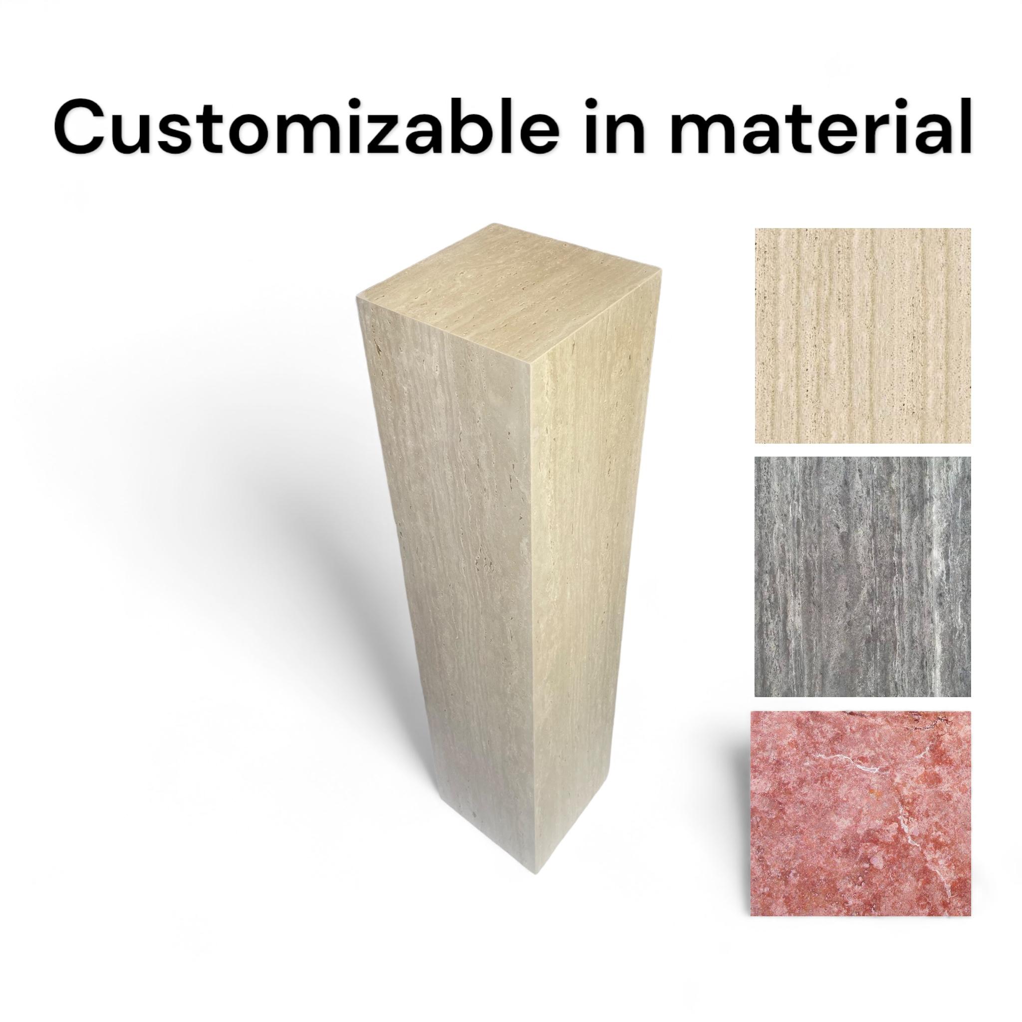 Hand-Crafted PEDESTAL TRAVERTINE, 8
