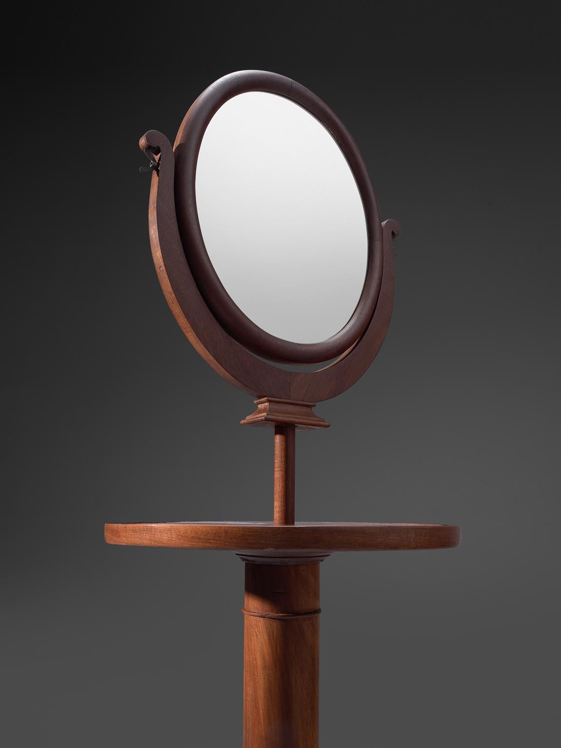 Mid-20th Century Pedestal Vanity Table in Mahogany, 1940s