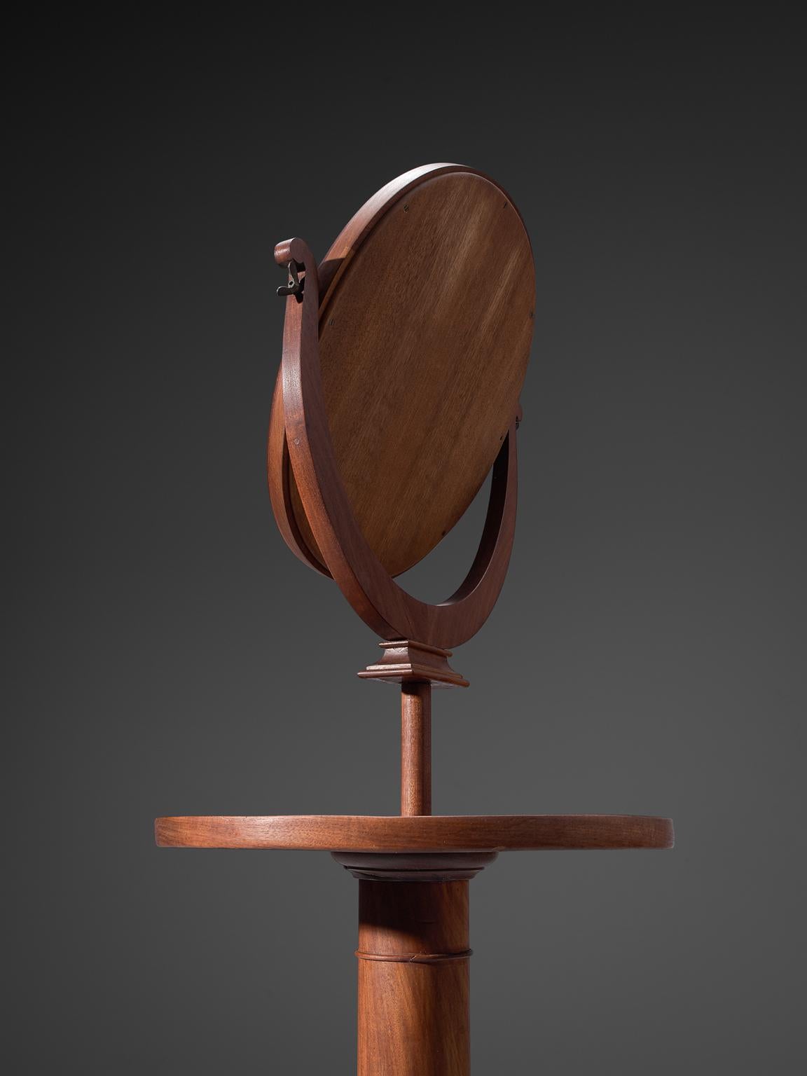 Mirror Pedestal Vanity Table in Mahogany, 1940s