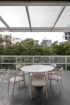 Pedestal White Marble Dining Table