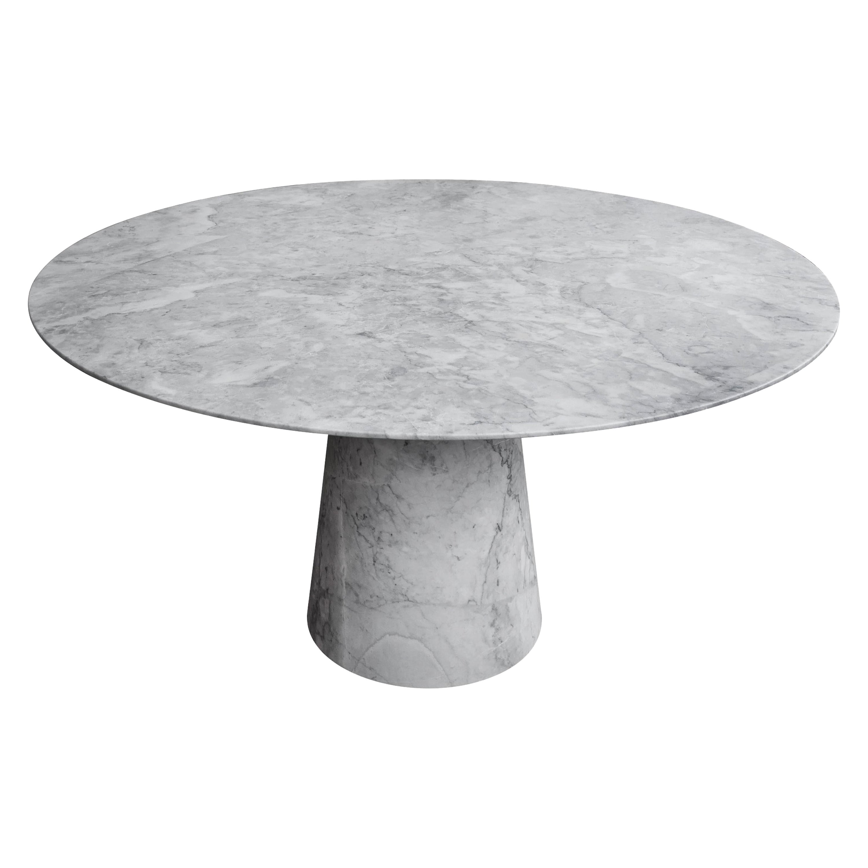 Pedestal White Marble Dining Table