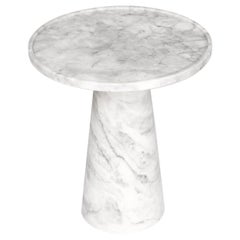 Vintage Pedestal white marble Side Table