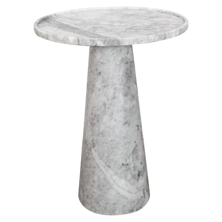 Pedestal White Marble Tall Side Table For Sale At 1Stdibs