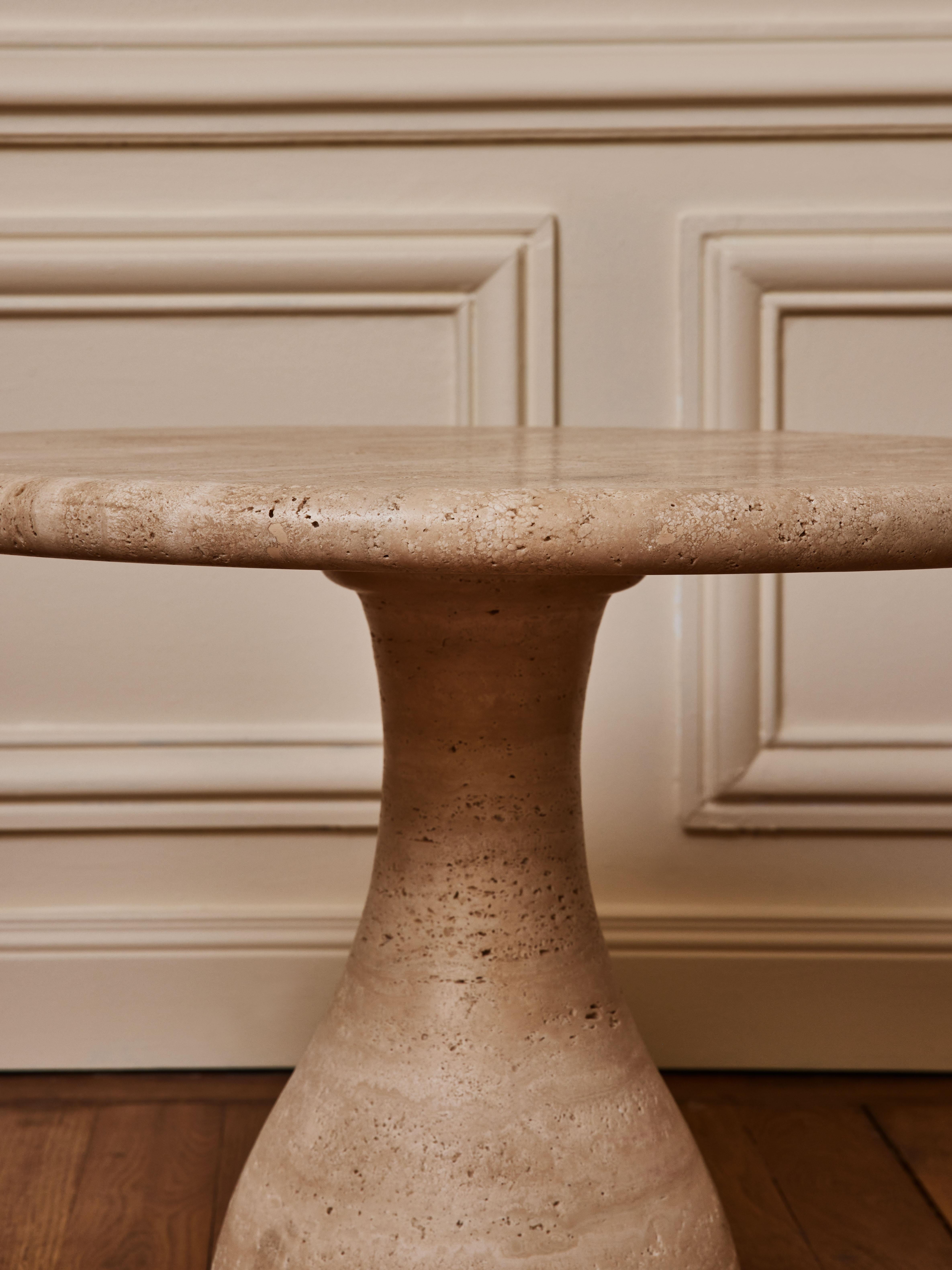 Contemporary Pedestals in Travertine Stone by Studio Glustin For Sale