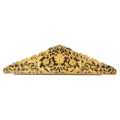 Pediment in Gilded Bronze and Lacquered Wood, circa 1880