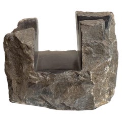 Sculpture Black Stone Functional Handcrafted Pedra Negra F-1 by Ricard Casabayó