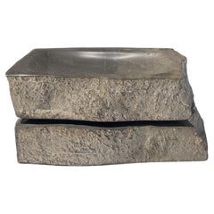 Sculpture Functional Black Stone Handcrafted Pedra Negra F-7 by Ricard Casabayó