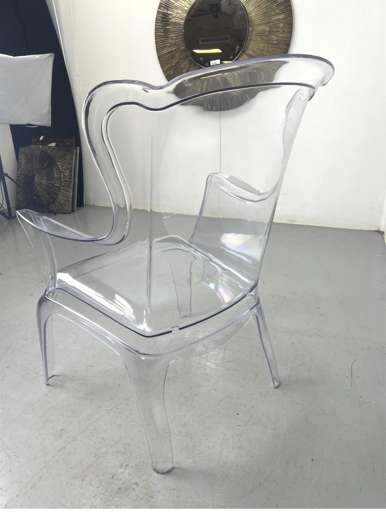 Italian Pedrali Pasha 660 Fauteuil Indoor Outdoor Transparent Armchair Lounge, Italy.  For Sale