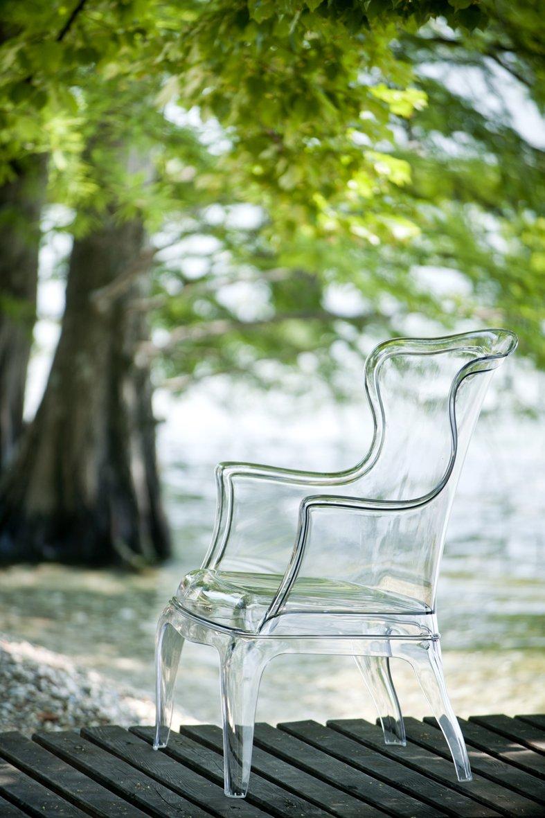 Acrylic Pedrali Pasha 660 Fauteuil Indoor Outdoor Transparent Armchair Lounge, Italy.  For Sale