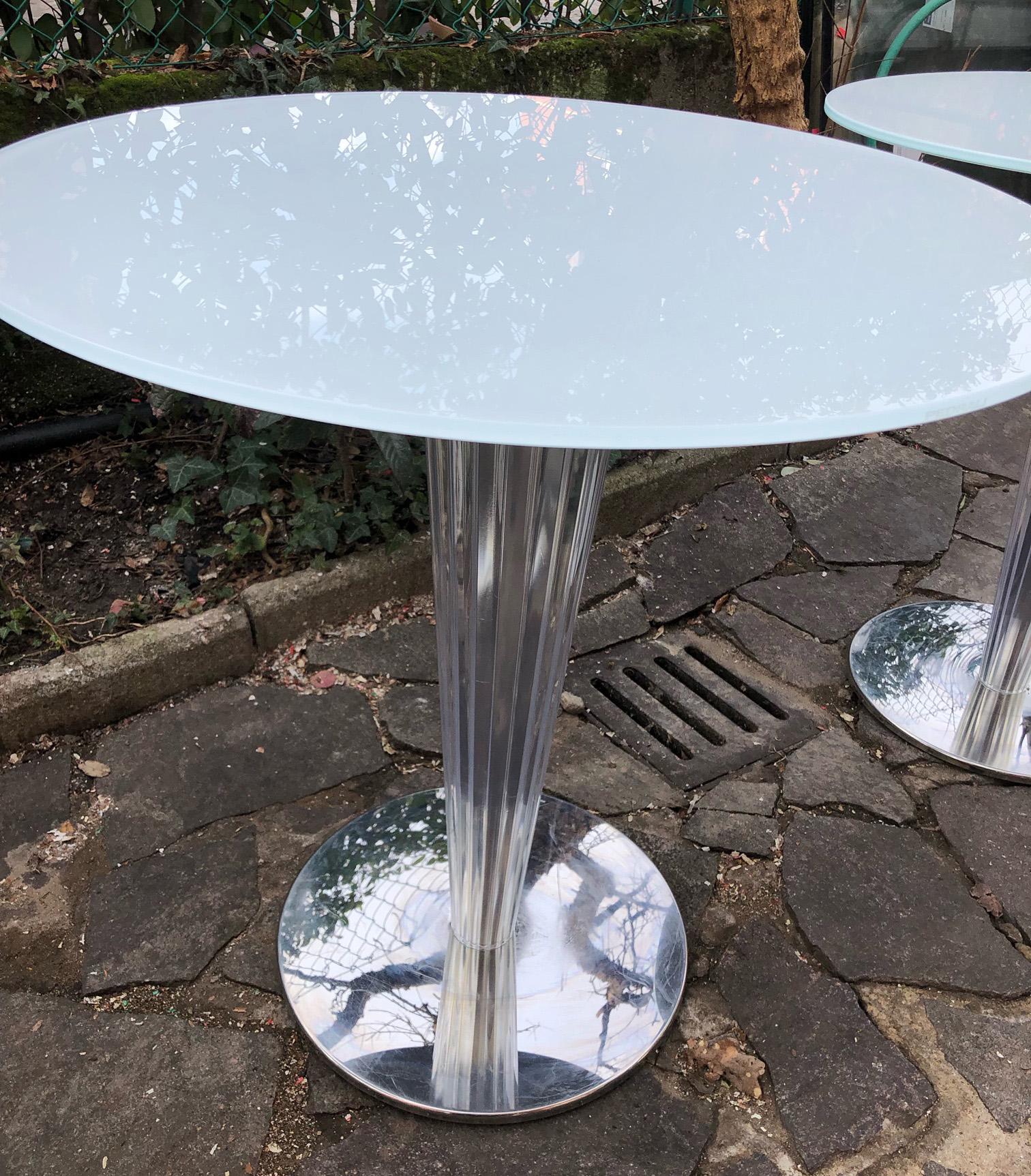 Pedrali Table from the 21st Century, Tempered Satin Glass For Sale 7