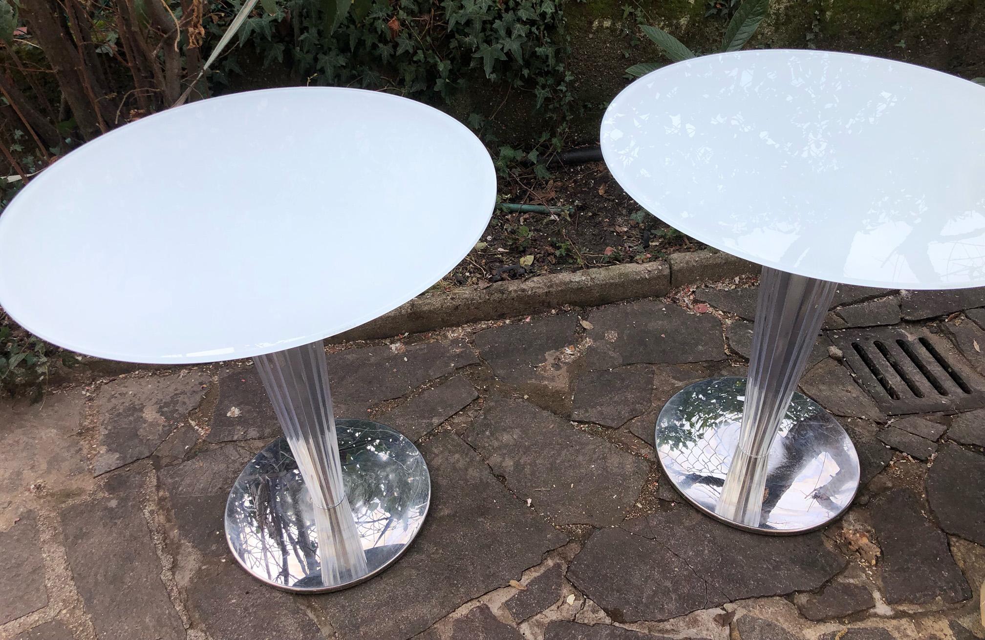 Pedrali Table from the 21st Century, Tempered Satin Glass In Good Condition For Sale In Buggiano, IT