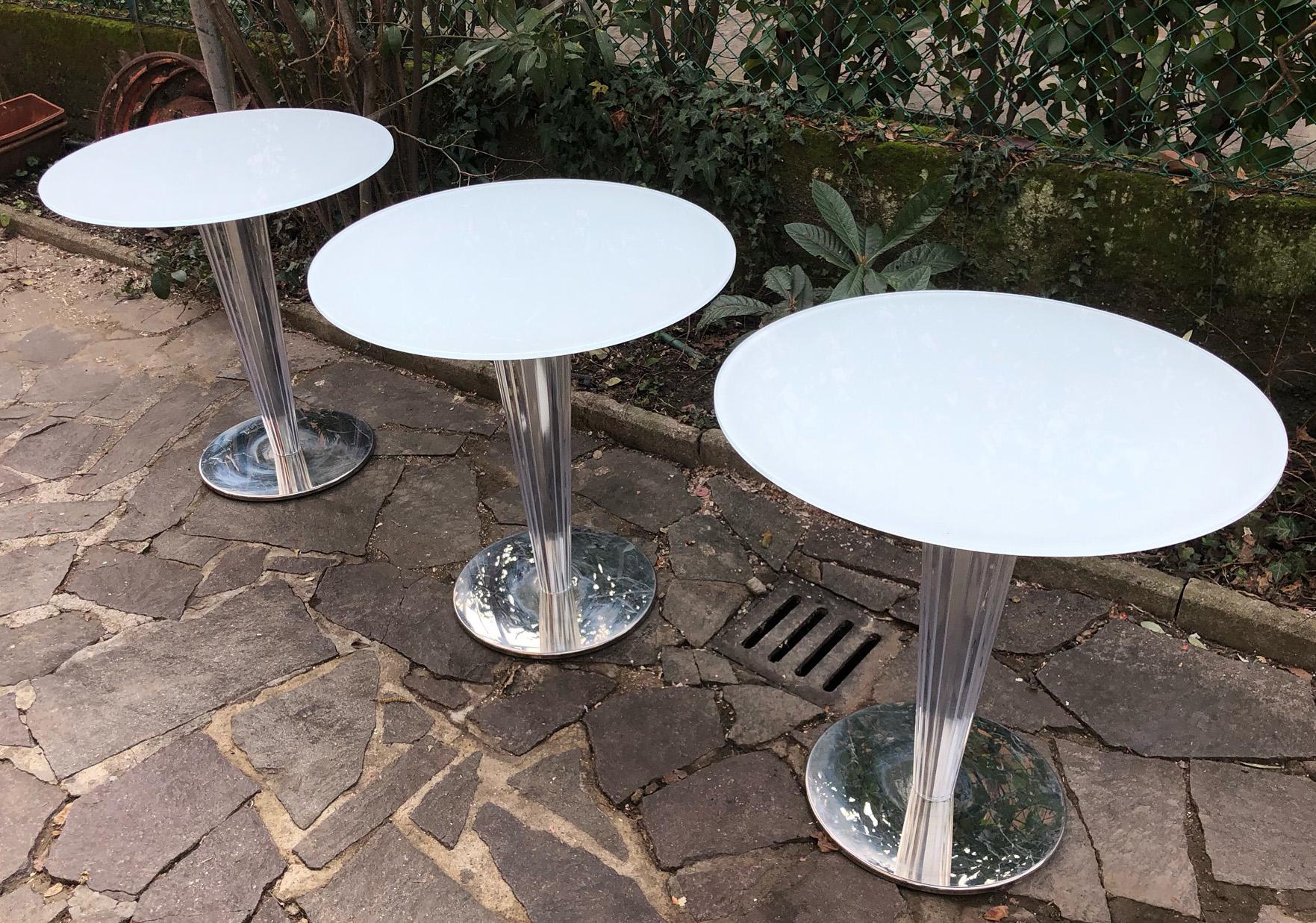 Contemporary Pedrali Table from the 21st Century, Tempered Satin Glass For Sale