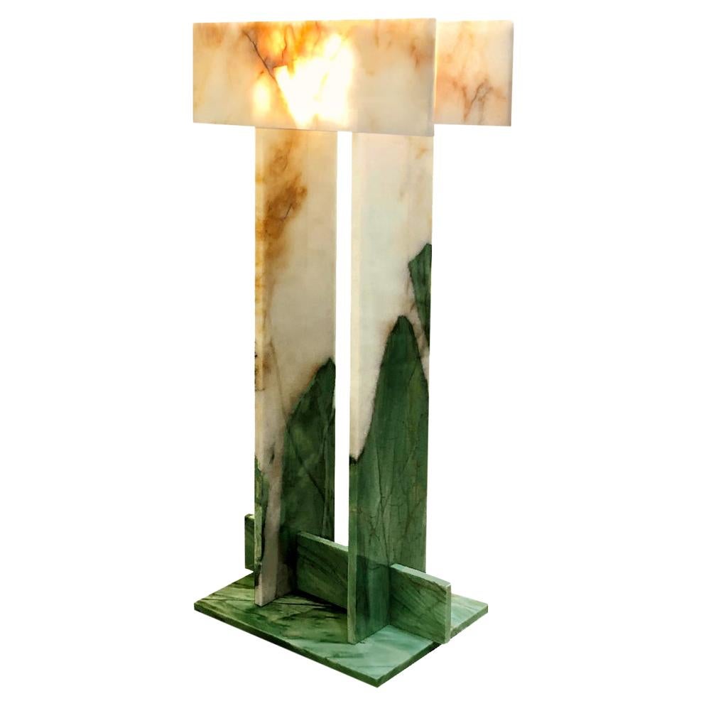 Pedrita Floor Lamp, Brazilian Contemporary Design in Brazilian Quartzite For Sale