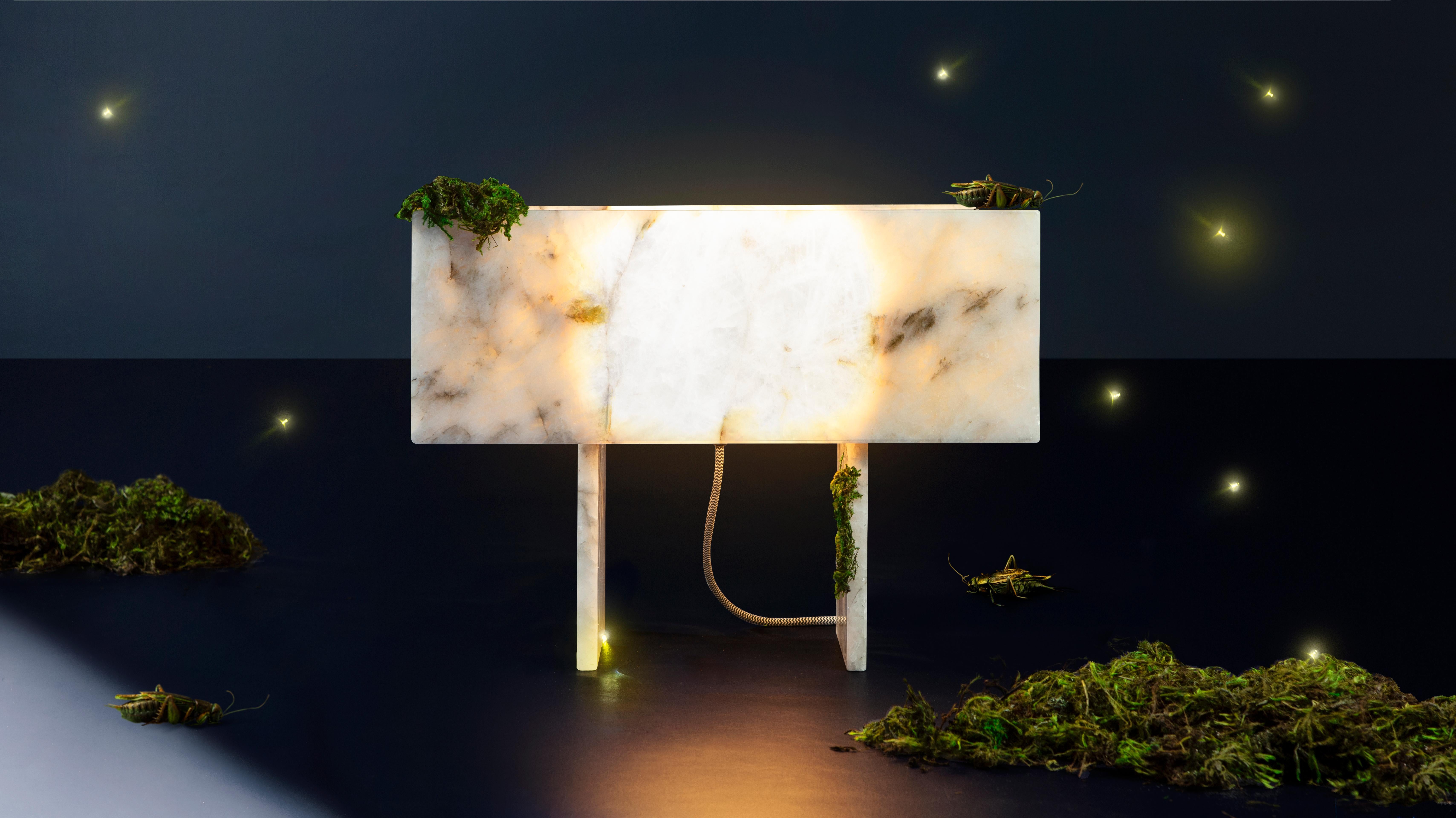 Other Pedrita Table Lamp, Brazilian Contemporary Design in Brazilian Quartz, Model M For Sale