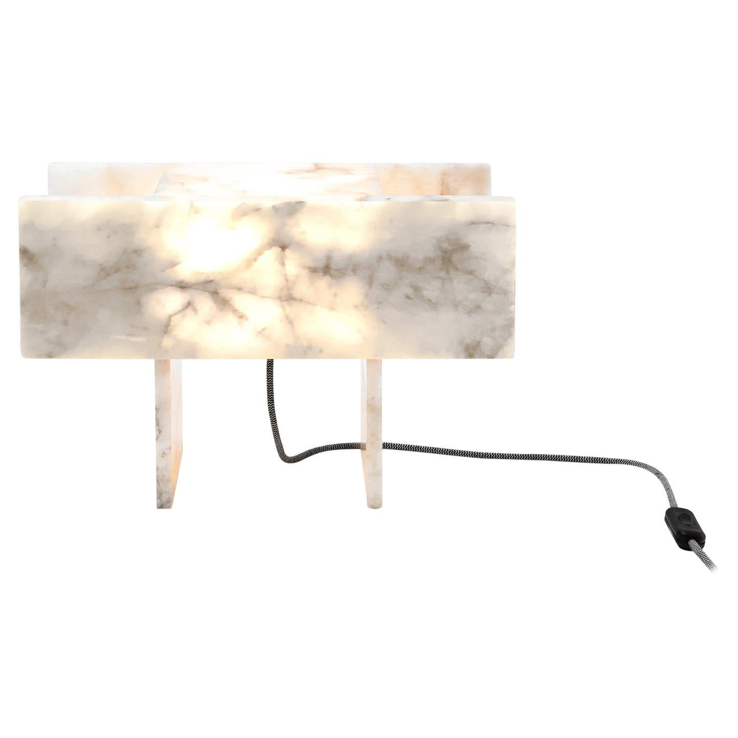 Pedrita Table Lamp, Brazilian Contemporary Design in Brazilian Quartz, Model M For Sale