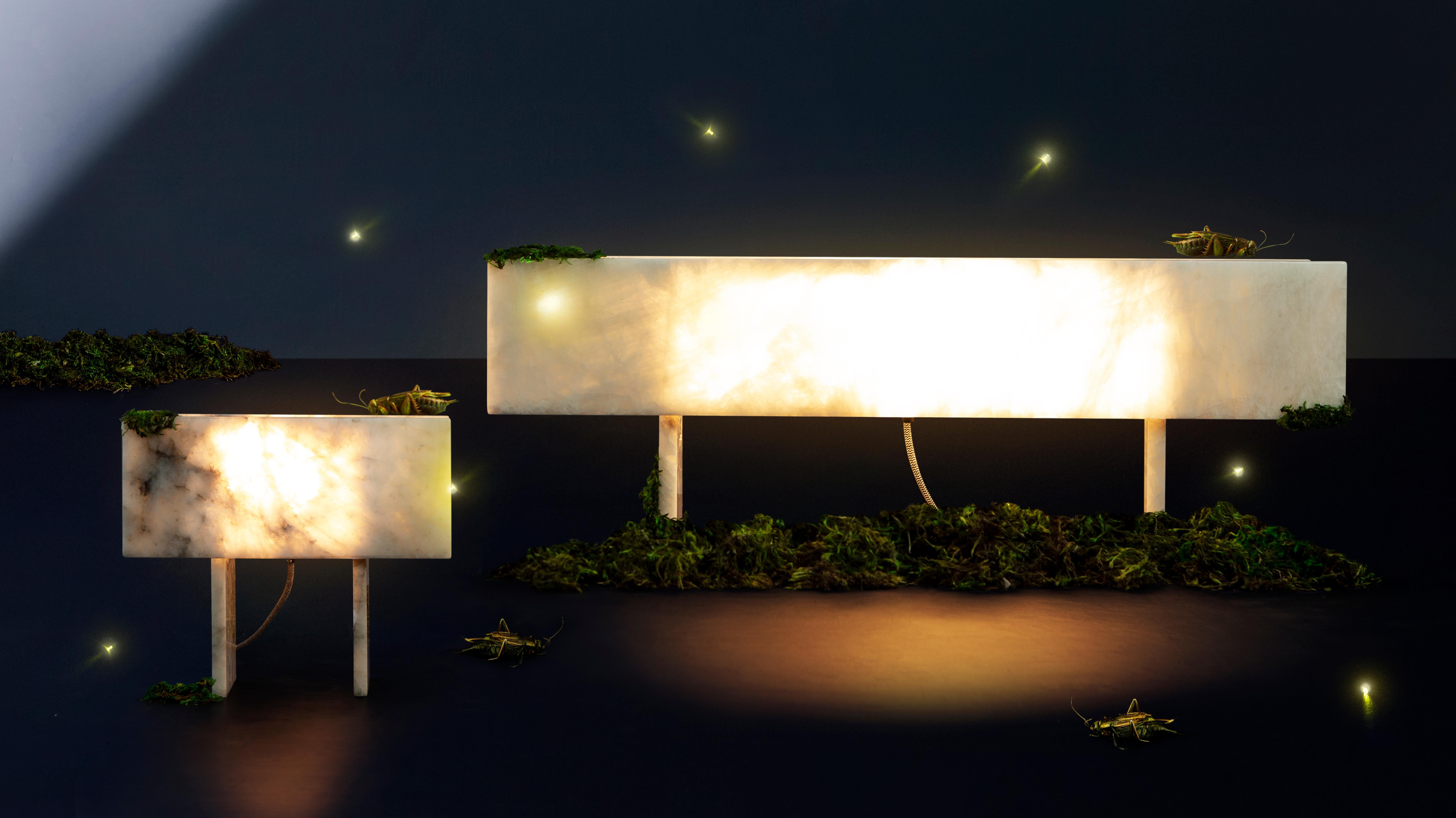 Other Pedrita Table Lamp, Brazilian Contemporary Design in Brazilian Quartz, Model S For Sale