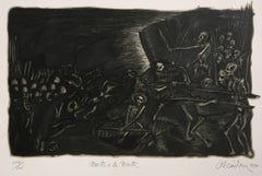 Muerte a la Muerte, Signed Surrealist Screenprint by Pedro Alcantara