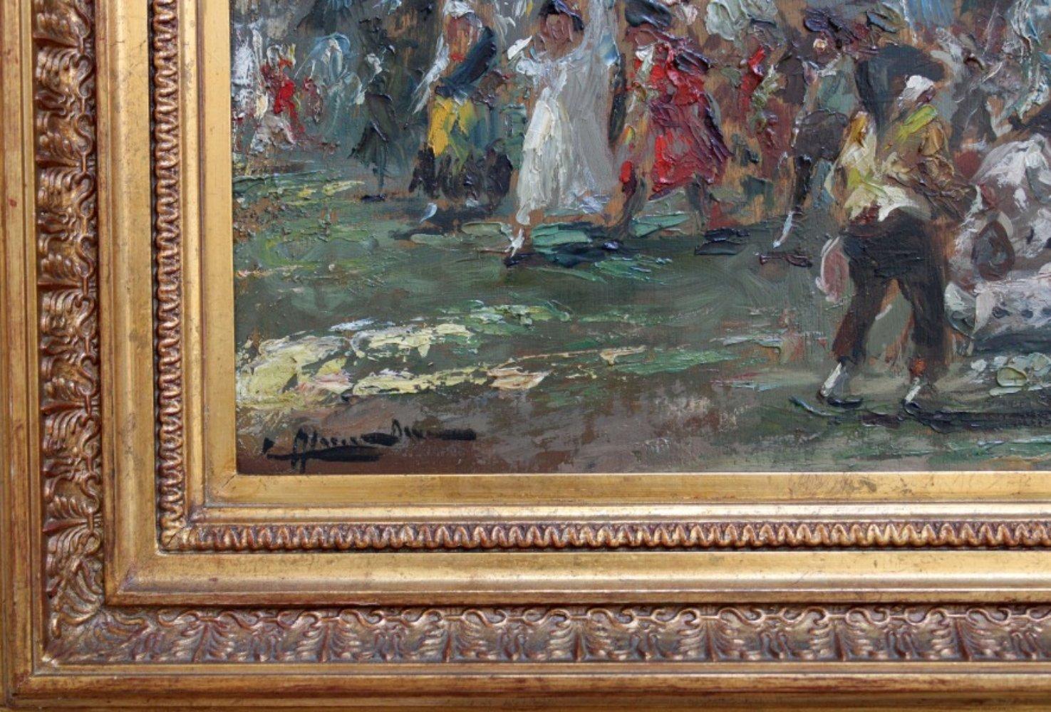 Pedro Blanes Viale (1879-1926) Uruguay. Group in a forest. Veneer, oil, 27x47 cm For Sale 2