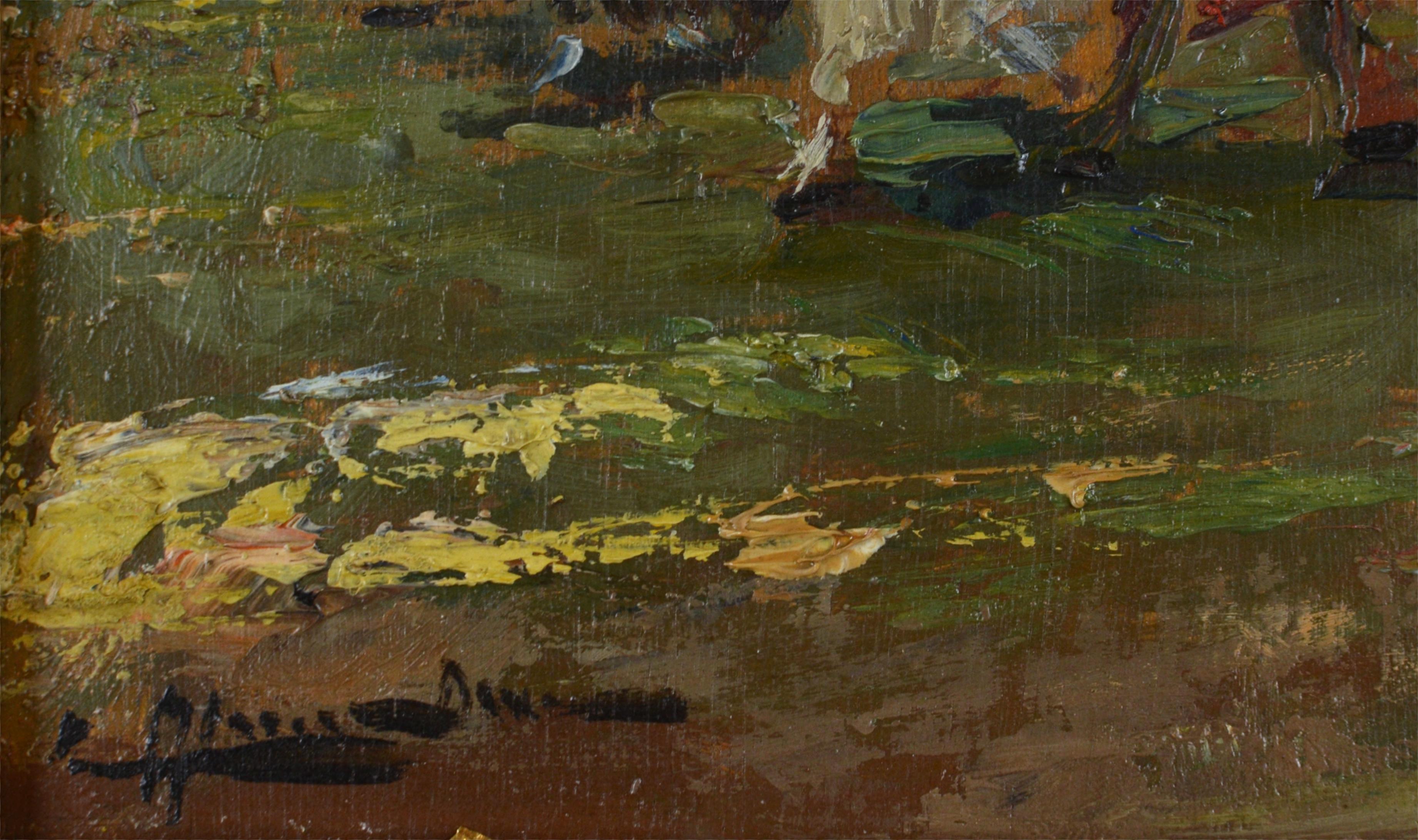 Pedro Blanes Viale (1879-1926) Uruguay. Groupe dans une forêt. placage, huile, 27x47 cm en vente 2