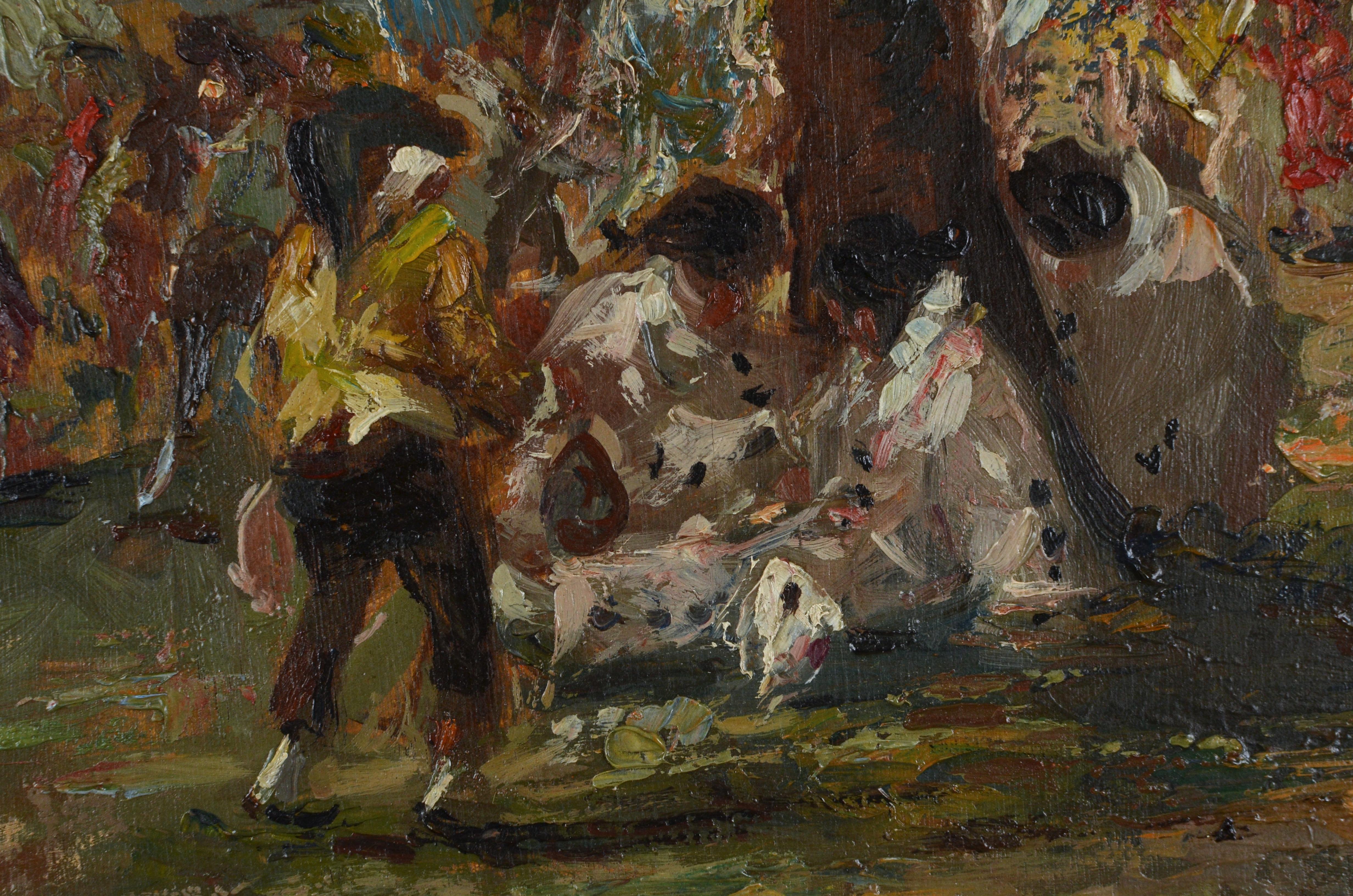 Pedro Blanes Viale (1879-1926) Uruguay. Groupe dans une forêt. placage, huile, 27x47 cm en vente 4