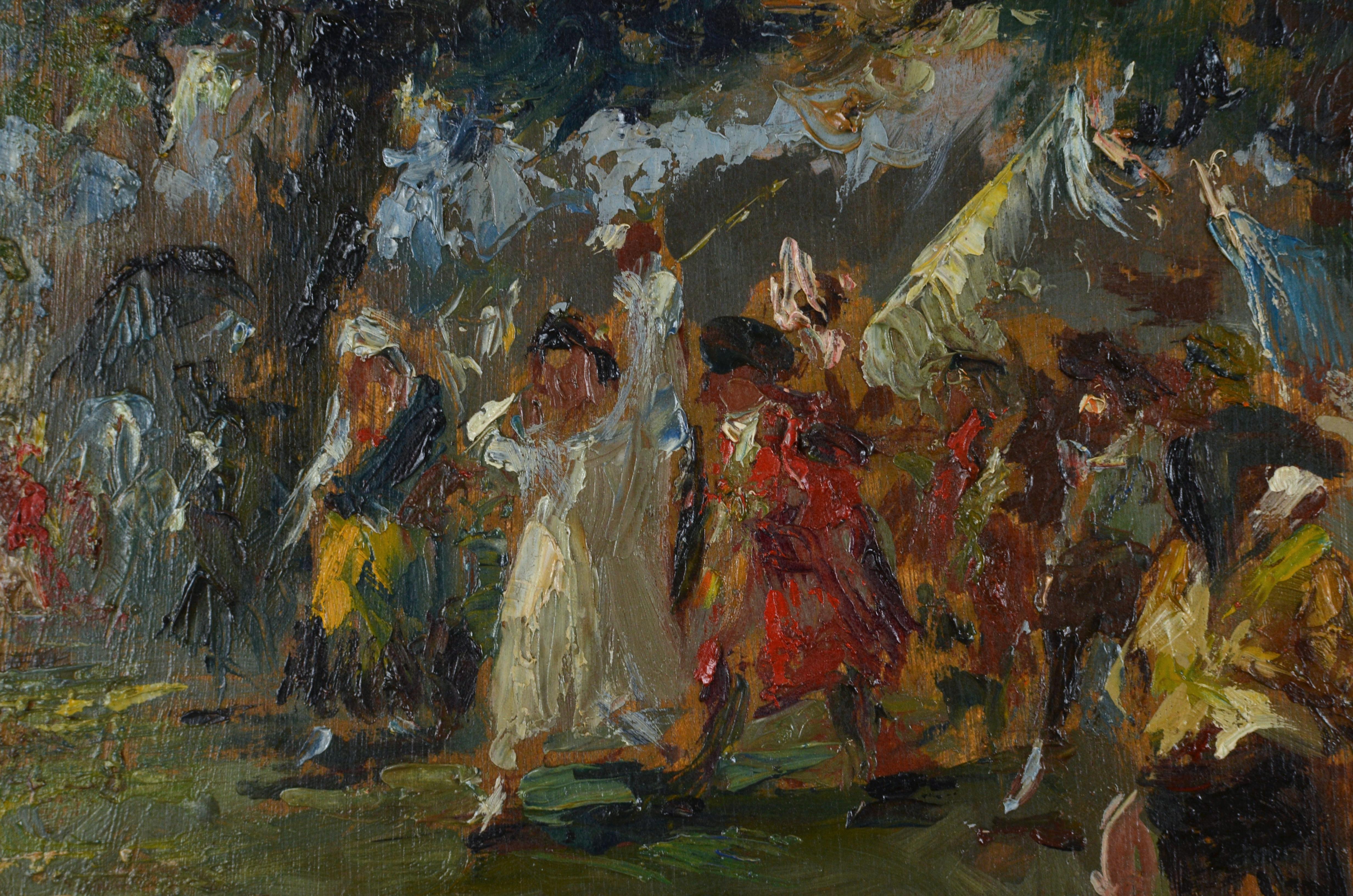 Pedro Blanes Viale (1879-1926) Uruguay. Groupe dans une forêt. placage, huile, 27x47 cm en vente 6