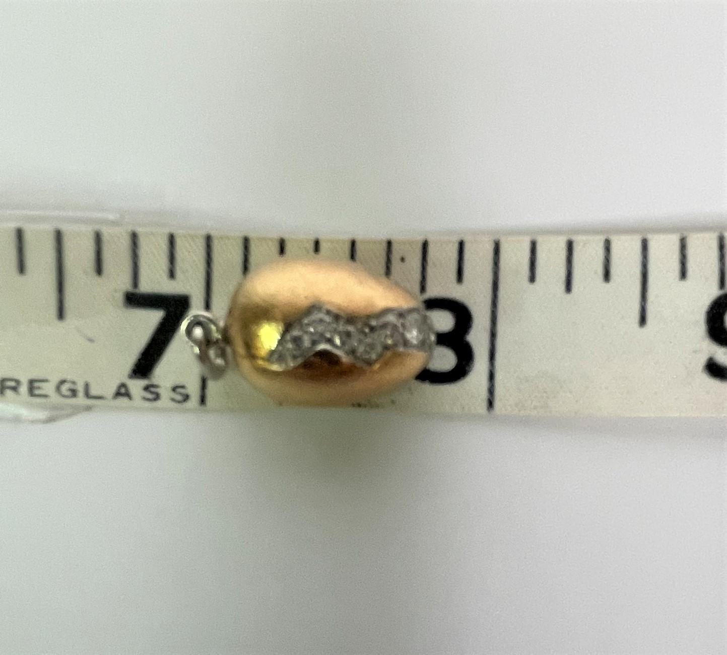 Pedro Boregaard 18KY Platinum Diamond Egg Pendant In New Condition For Sale In Cincinnati, OH