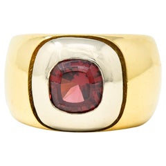 Pedro Boregaard Contemporary Garnet 18 Karat Two-Tone Gold Unisex Gemstone Ring