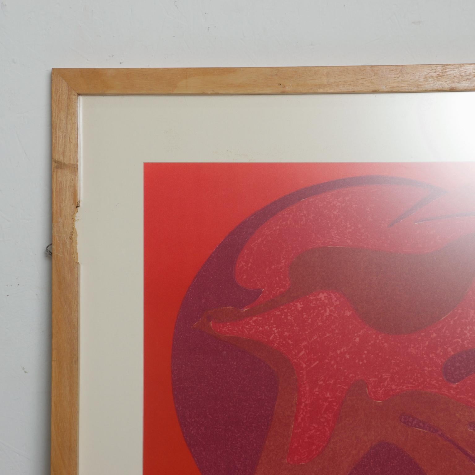 Messicano Litografia d'arte moderna di Pedro Coronel del 1980 con colomba astratta in vendita